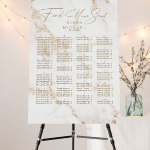 Modern Marble Glitter Wedding Gold ID816 Foam Board