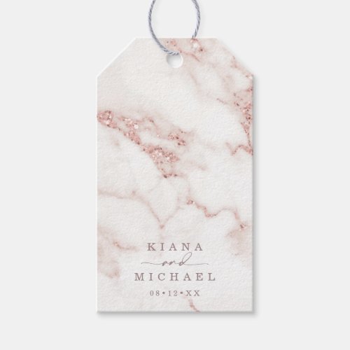 Modern Marble Glitter Wedding Gold ID816 Gift Tags