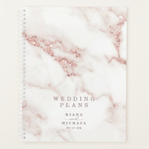Modern Marble Glitter Wedding Rose Gold ID816 Planner