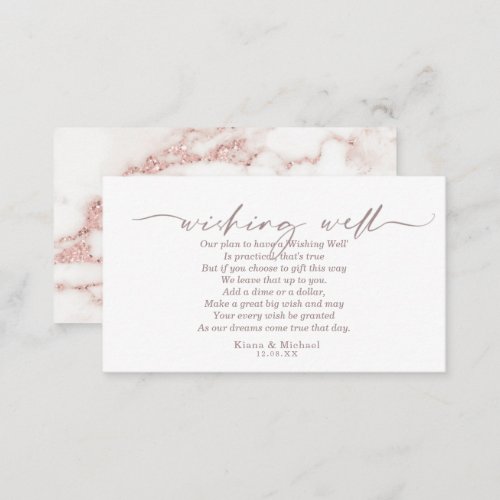 Modern Marble Glitter Wishing Well V1 Blush ID816 Enclosure Card