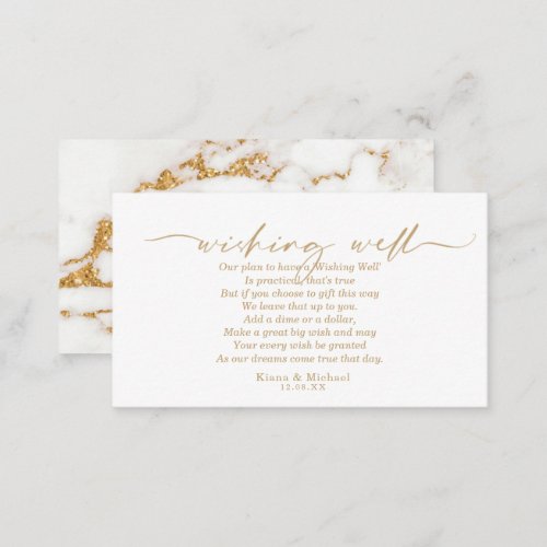 Modern Marble Glitter Wishing Well V1 Gold ID816 Enclosure Card