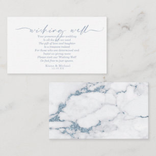 Modern Marble Glitter Wishing Well V2 Blue ID816 Enclosure Card