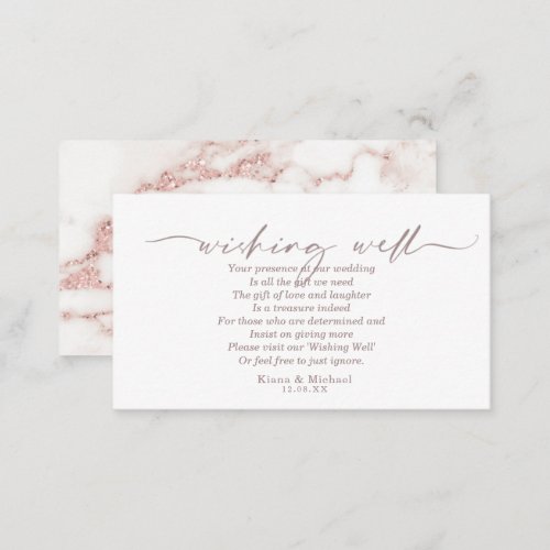 Modern Marble Glitter Wishing Well V2 Blush ID816 Enclosure Card