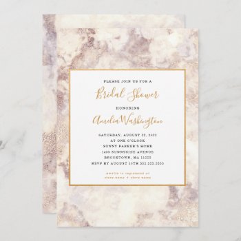Modern Marble   Gold Bridal Shower Invitation by lemontreeweddings at Zazzle