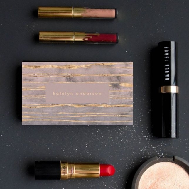 Modern Marble Gold Foil Gemstone Interior Designer Business Card (Creator Uploaded)