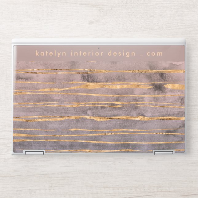 Modern Marble Gold Foil Gemstone Interior Designer HP Laptop Skin (Front)