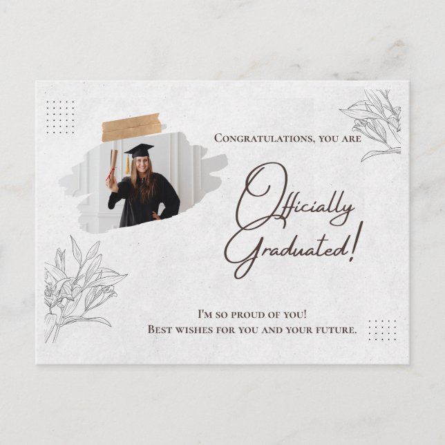 Modern Marble Grad Card: Celebrate in Style Postcard (Front)