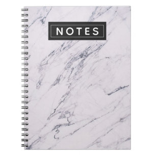 Modern Marble Grey White Black Chic Personalized Notebook