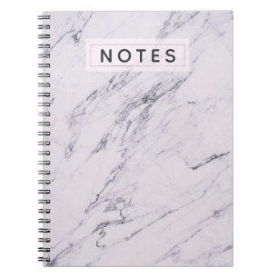 Modern Marble Grey White Elegant Chic Personalized Notebook