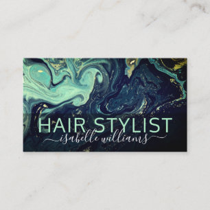 Modern Marble Hair Stylist Business Card