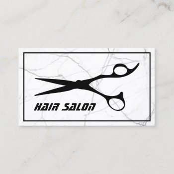Modern Marble Hair Stylist Minimalist Hair Salon  Business Card by BlackEyesDrawing at Zazzle