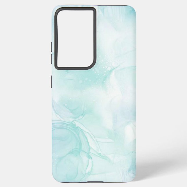  Modern Marble Light Blue Samsung Galaxy Case (Back)