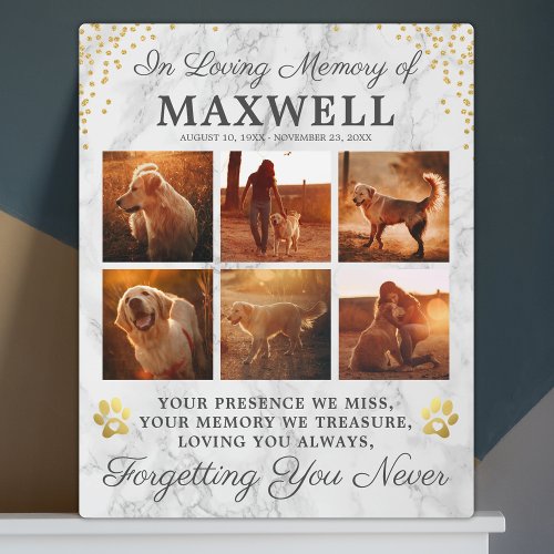 Modern Marble Memorial Dog Plaque