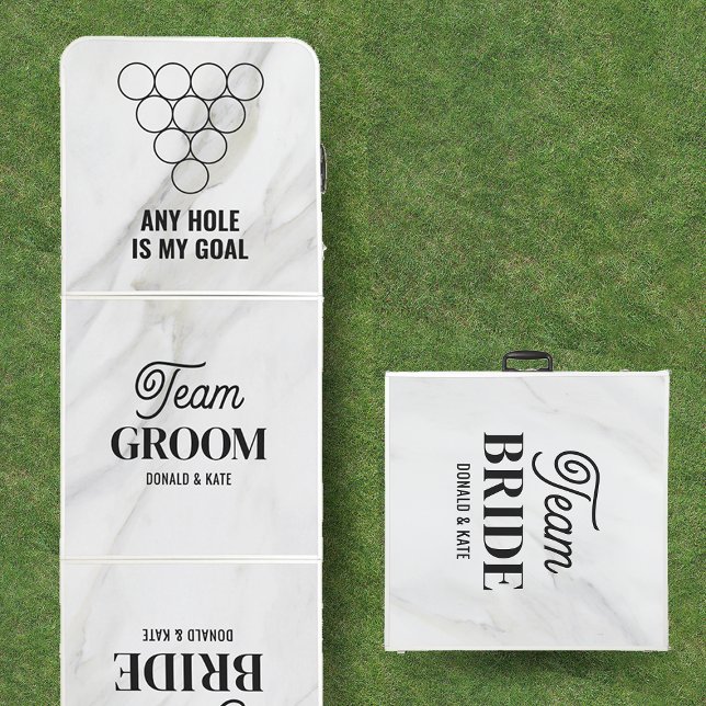 Modern Marble Minimalist Funny Beer Pong Table (Creator Uploaded)