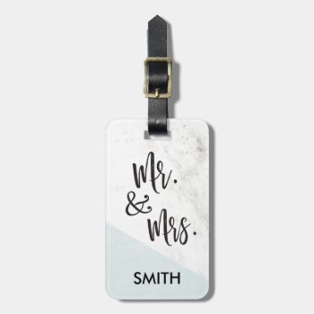 Modern Marble Mr. And Mrs. Luggage Tags by joyonpaper at Zazzle