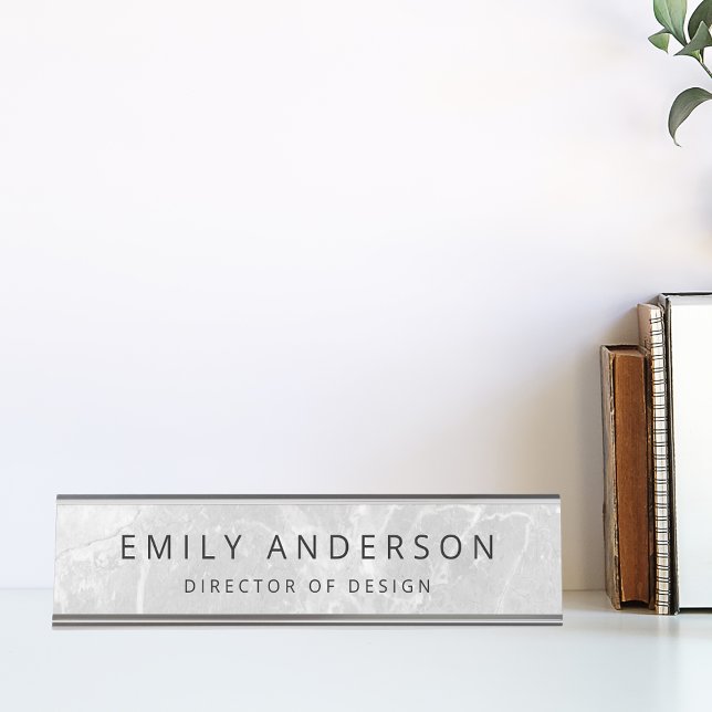 Modern Marble Personalized Desk Name Plate (Creator Uploaded)