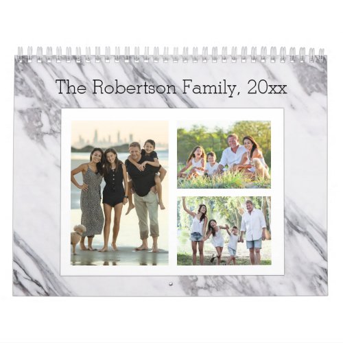 Modern Marble Photo Collage 36_Image Family Calendar