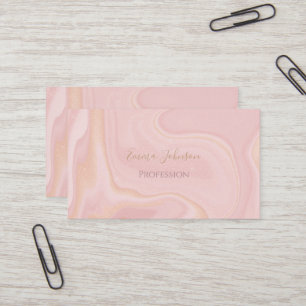Modern Marble Pink Gold Glitter Background Business Card