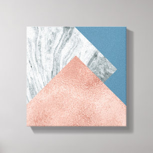 Modern, Marble, Pink, Grey blue abstract Canvas Print