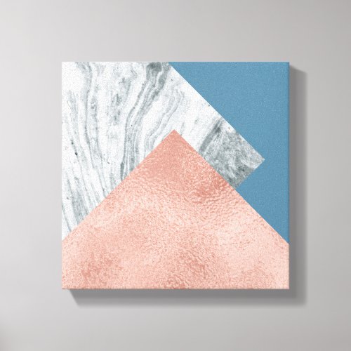 Modern Marble Pink Grey blue abstract Canvas Print