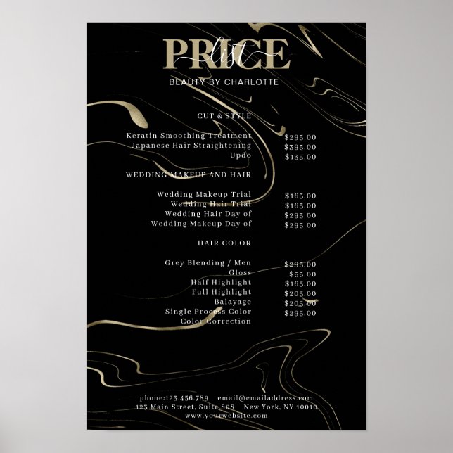 Modern Marble Price List Poster (Front)