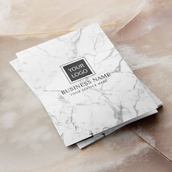 Modern Marble Professional Custom Logo Business Pocket Folder by cardfactory at Zazzle