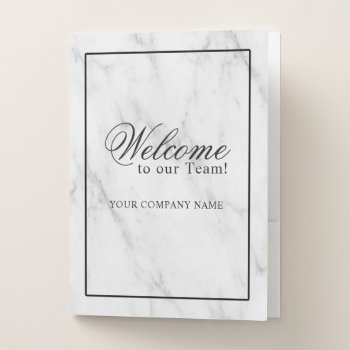 Modern Marble Professional Welcome Packet Pocket Folder by Oasis_Landing at Zazzle