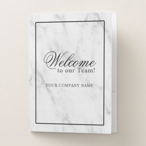 Modern Marble Professional Welcome Packet Pocket Folder