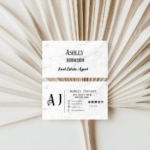 Modern Marble Realtor Real Estate Marketing Business Card