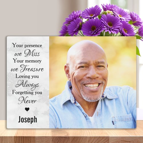 Modern Marble Remembrance Keepsake Photo Memorial Plaque