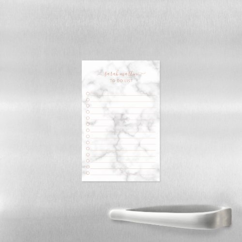 Modern Marble Rose Gold Elegant Magnetic Dry Erase Sheet