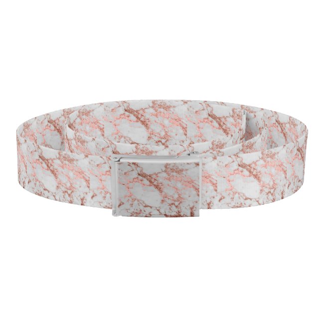 Modern Marble Rose Gold Glitter Belt (Coil)