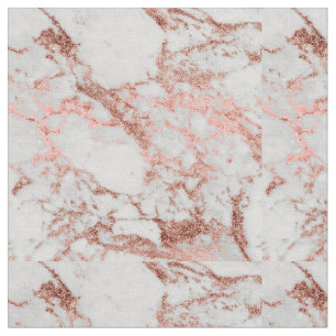 Modern Marble Rose Gold Glitter Fabric