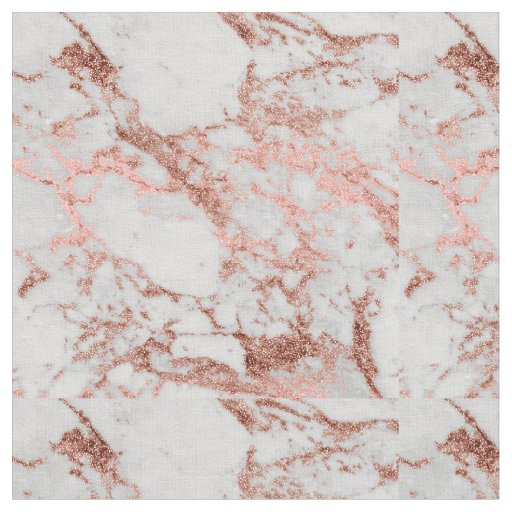 Modern Marble Rose Gold Glitter Fabric
