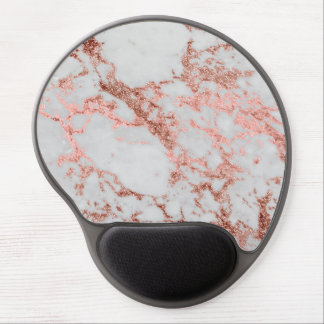 Modern Marble Rose Gold Glitter Gel Mouse Pad