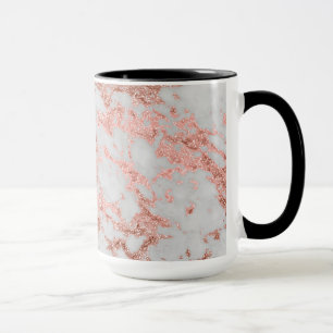 Modern Marble Rose Gold Glitter Mug
