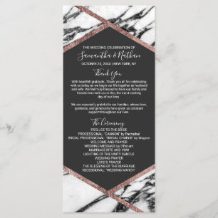Modern Marble Rose Gold Trim Hexagon Programs