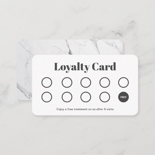 Modern Marble Salon Customer Loyalty Punch Card