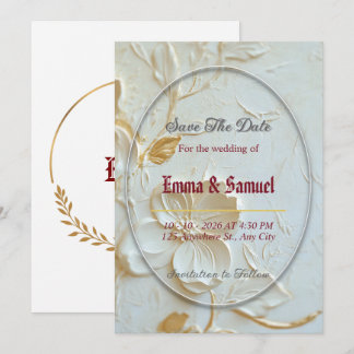 Modern Marble Save the Date Wedding Invitation