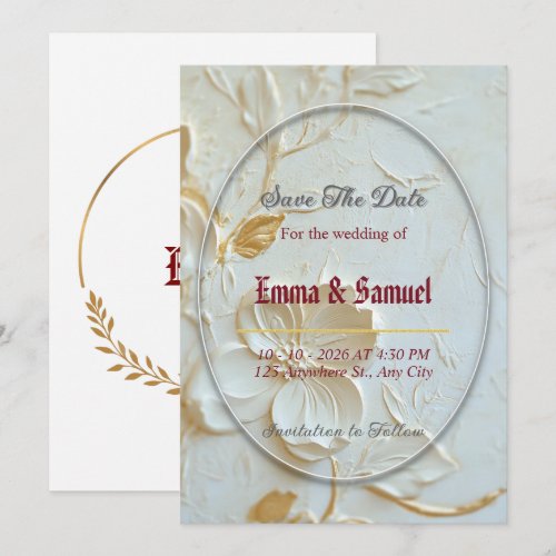 Modern Marble Save the Date Wedding Invitation