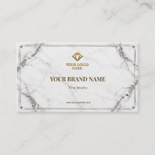 Modern Marble Silver Jewelry Earring Card
