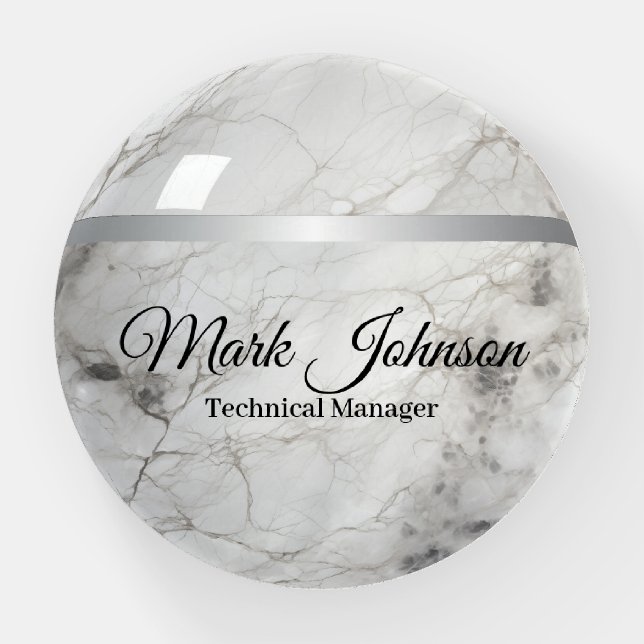 Modern Marble Silver Paper Weight 1005PWS (Front)