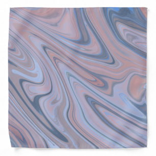 Modern Marble Swirly Agate Blue Blush Pink Bandana