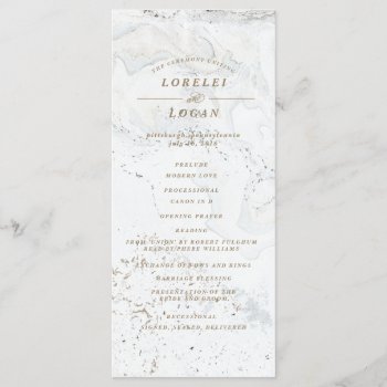 Modern Marble Wedding Program | Gold by blush_printables at Zazzle