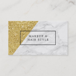 Modern Marble with Faux Gold Business Card