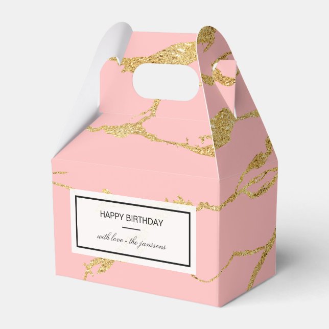 Modern marble with faux gold favor boxes (Front Side)