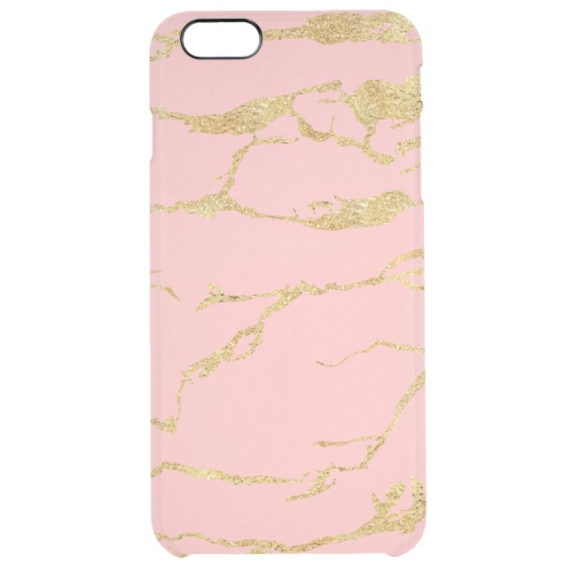 Modern marble with faux gold uncommon iPhone case (Back)