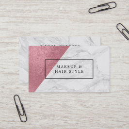 Modern Marble with Faux Rose Gold Business Card