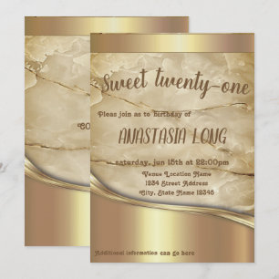 Modern Marble With Golden Details Save The Date