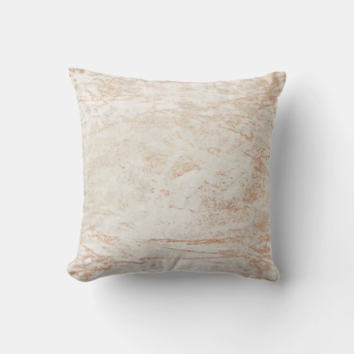 Modern Marbles in Beige with Copper Foil Throw Pillow